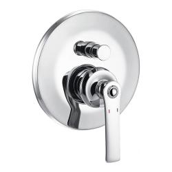 Смеситель для ванны/душа Cezares Liberty встраиваемый, с переключателем, настенный, однорычажный, без излива, латунь, цвет хром