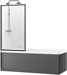 Шторка на ванну REA LAGOS 70, 700х1400 мм, распашная, профиль черный, прозрачное закаленное стекло, плоская/панель, ориентация универсальная