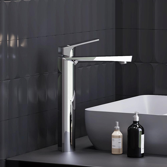 Смеситель для раковины/умывальника Damixa Merkur высокий, однорычажный, неповоротный, керамический, длина излива 169 мм, латунь, цвет хром