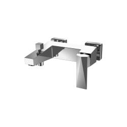 Смеситель для ванны/душа Bravat Iceberg, настенный, однорычажный, неповоротный, длина 200 мм, керамический, латунь, цвет хром