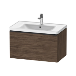 Тумба под раковину Duravit D-Neo, 78,4х45,2х44 см, подвесная, 1 выдвижной ящик, ДСП, цвет: орех темный, шкафчик навесной, прямоугольная, правая/левая, в ванную комнату
