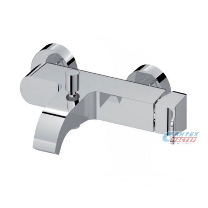 Смеситель для ванны/душа Zeegres Z.Novara однорычажный, керамический, настенный, излив фиксированный 180 мм, латунь, цвет хром, короткий, универсальный, горизонтальный, рычажный, кран, комплект, сантехника, размер, характеристики, высота, расстояние