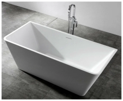 Ванна ABBER 170x80х58 акриловая, белая, отдельностоящая, прямоугольная, с современным дизайном,каркас AB9212-1.7