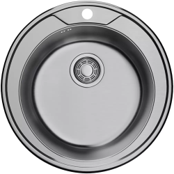 Мойка кухонная Omoikiri Asida 51-IN, ø51 см, врезная, из нержавеющей стали, круглая, цвет нержавеющая сталь, с отверстием под смеситель, без крыла, слив-перелив, врезная в столещницу, для кухни