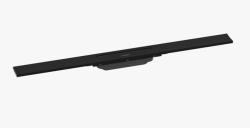 Решетка Hansgrohe RainDrain Flex 80, для пристенного монтажа, для душевого трапа, укорачиваемый, 80х6 см, цвет матовый черный, для душа в пол, нержавеющая сталь, прямоугольная