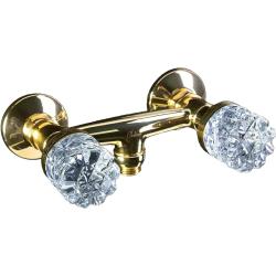 Смеситель для душа Boheme Crystal, двухвентильный, настенный, керамический, без излива, без душевого комплекта, латунь, цвет золото