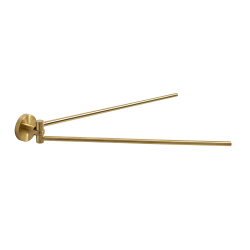 Полотенцедержатель Cezares Relax 408 мм двойной, настенный, поворотный, нержавеющая сталь/латунь, форма округлая, для полотенец, в ванную/туалет/душевую кабину, цвет брашированное золото