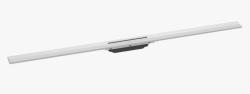 Решетка Hansgrohe RainDrain Flex 120, для пристенного монтажа, для душевого трапа, укорачиваемая, 120х6 см, цвет матовый белый, для душа в пол, нержавеющая сталь, прямоугольная
