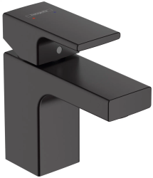 Смеситель для раковины Hansgrohe Vernis Shape 70, однорычажный, фиксированный излив, длина излива 8,9 см, керамический, латунь, цвет матовый черный, без донного клапана