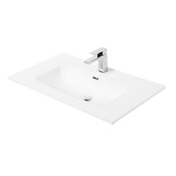 Раковина BelBagno 71, 71х46,5 см, полувстраиваемая, прямоугольная, цвет белый, керамическая, с отверстием под смеситель, слив-перелив, умывальник