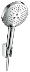 Душевой гарнитур Hansgrohe Raindance Select S 120 3jet Porter, длина 160 см, лейка круглая, комплект: ручной душ/держатель для душа/шланг для душа, пластиковый, цвет хром, наружного монтажа, настенный, для душа/ванной