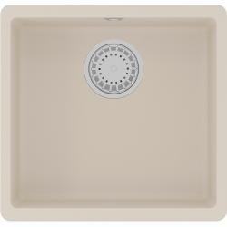 Мойка кухонная Lemark SINARA 440-U, 42х44х21,7 см, врезная, кварцгранит, прямоугольная, цвет шампань, без отверстия под смеситель, без крыла, слив-перелив, врезная под столещницу, для кухни