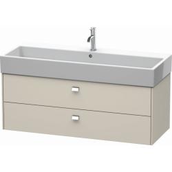 Тумба под раковину Duravit Brioso, 118,4х45,9х44,2 см, подвесная, 2 выдвижных ящика, ДСП, цвет: серо-коричневый/хром, шкафчик навесной, механизм доводчика, прямоугольная, правая/левая, в ванную комнату