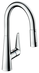 Смеситель для кухни/мойки Hansgrohe Talis M51, 200 sBox 2jet, однорычажный, керамический, с поворотным/вытяжным изливом, длина 21,3 см, латунь, цвет хром