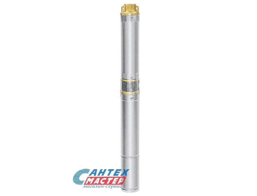 Насос погружной Unipump MINI ECO 4-36, 6 м³/ч, напор 67 м, 0.75 кВт, с нижним забором (скважинный, колодезный) центробежный, многоступенчатый, электрический, нержавеющая сталь, для скважины, бытовой, для чистой воды