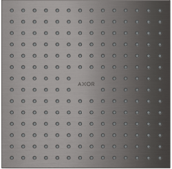 Верхний душ AXOR ShowerSolutions 250/250 2jet, потолочный/скрытый монтаж, квадратный, с 2 режимами, размер 25х25 см, металлический, цвет: шлифованный черный хром, для душа/ванной