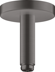 Потолочное подсоединение для верхнего душа Axor ShowerSolutions, удлинение 10 см, цвет: шлифованный черный хром, латунный для душа/ванной/душевой кабины, на потолок, кронштейн, наружний монтаж