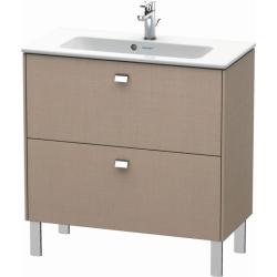 Тумба под раковину Duravit Brioso, 82х38,9х68,3 см, напольная, цвет: лен/хром, 2 выдвижных ящика, ДСП, прямоугольная, левая/правая, в ванную комнату