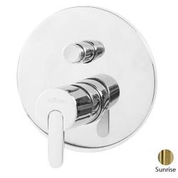 Смеситель для душа Cezares Leaf, встраиваемый, однорычажный, без излива, с переключателем, керамический, латунь, внутренний (скрытый монтаж), цвет Sunrise PVD