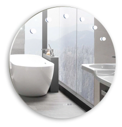Зеркало Silver Мirrors Nicole, 100х100 см, с LED/ЛЕД-подсветкой, круглое, выключатель сенсорный с функцией диммера, 6 ламп в комплекте, для ванны