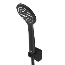 Душевой гарнитур Dorff Comfort цвет черный, комплект: держатель лейки/ручная лейка 1-режим/шланг, наружного монтажа, нержавеющая сталь/пластик