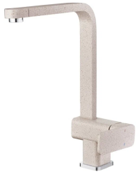 Смеситель для кухни/мойки EMAR, однорычажный, керамический картридж, с поворотным изливом, высокий, длина излива 200 мм, латунь, цвет берилл