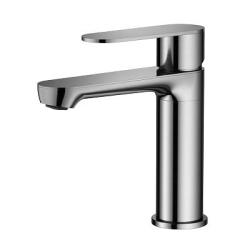 Смеситель для раковины/умывальника Splenka S222.10.05 однорычажный, неповоротный, фиксированный излив, длина 134 мм, высота 114 мм, нержавеющая сталь, цвет сатин