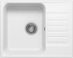 Мойка кухонная Polygran QuartzBond, 60х48 см, врезная, искусственный камень, прямоугольная, цвет туман, без отверстия под смеситель, слив-перелив, с крылом, оборачиваемая, врезная в столещницу