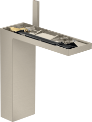 Смеситель для раковины/умывальника Axor MyEdition 230, без панели, однорычажный, фиксированный излив, длина излива 19,6 см, керамический, латунь, цвет шлифованный никель, со сливным клапаном Push-Open