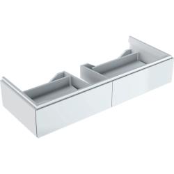 Тумба под раковину Geberit Xeno², 117,4х22х46,2 см, подвесная, цвет белый, с двумя выдвижными ящиками, шкаф/шкафчик навесной, система плавного закрывания, прямоугольная