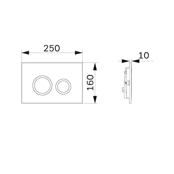Кнопка смыва Am.Pm ErgoFit L хром, клавиша управления для сливного бачка, инсталляции унитаза, двойная, механическая, панель, универсальная, размер 250х160х10 мм