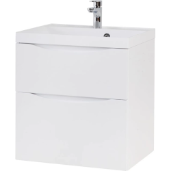 Тумба под раковину BelBagno Marino 60, 60х60х45 см, подвесная, 2 выдвижных ящика, МДФ, цвет: белый глянцевый, шкафчик навесной, механизм доводчика, прямоугольная