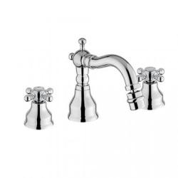 Смеситель для биде Migliore Revival, двухвентильный, на 3 отверстия, неповоротный, длина 130 мм, керамический, латунь, цвет хром