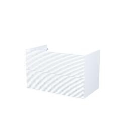 Тумба под раковину IDDIS Bild 452х799х500 мм подвесная, цвет белый, с горизонтальной фрезеровкой, 2 выдвижных ящика, МДФ, прямоугольная, в ванную комнату