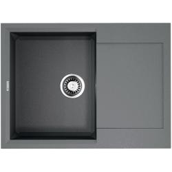 Мойка кухонная Omoikiri Sakaime 68-GR, 50х68 см, врезная, из искусственного гранита (Tetogranit), прямоугольная, цвет ленинградский серый, без отверстия под смеситель, с крылом, оборачиваемая, слив-перелив, врезная в столещницу, для кухни