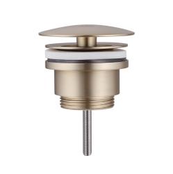 Донный клапан ABBER BEQUEM без перелива, фиксированный, золото матовое, click/clack, 72 мм латунь, для раковины/умывальника