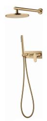 Душевая система Boheme Spectre, встраиваемая, цвет бронза, комплект: однорычажный, смеситель/тропический душ (с верхней лейкой)/лейка/держатель лейки/шланг, встраиваемый (скрытый) монтаж