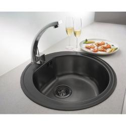 Мойка кухонная ALVEUS FORM MONARCH 30 ANTHRACITE-90 51х51х18,5 см, слив 90, врезная над столешницей, нержавеющая сталь с PVD покрытием, круглая, цвет антрацит, 1 отверстие под смеситель, в комплекте с выпуском без сифона Мойка кухонная ALVEUS FORM MONARCH 30 ANTHRACITE-90 51х51х18,5 см, слив 90, врезная над столешницей, нержавеющая сталь с PVD покрытием, круглая, цвет антрацит, 1 отверстие под смеситель, в комплекте с выпуском без сифона