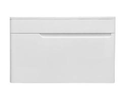 Тумба с раковиной Эстет Kare Luxe 80, 798х477х446 мм, подвесная, 1 выдвижной ящик, ЛДСП/МДФ, прямоугольная, цвет: белый/раковина Kare, прямоугольная, цвет белый
