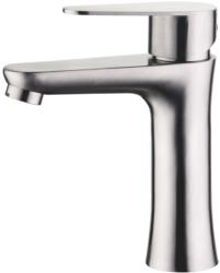 Смеситель для раковины/умывальника Accoona, однорычажный, неповоротный, керамический, длина излива 148 мм, нержавеющая сталь, цвет нержавеющая сталь