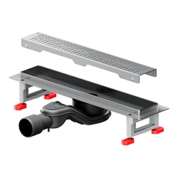 Душевой трап (лоток) AM.PM MasterFlow 400 мм комбинированный затвор со стальной матовой решеткой, цвет стальной матовый, выходная труба 40/50 мм, линейный