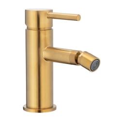 Смеситель для биде KFA Armatura MOZA, однорычажный, неповоротный, длина 123 мм, керамический, латунь, цвет золото матовое
