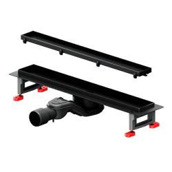 Душевой трап (лоток) AM.PM MasterFlow 500 мм комбинированный затвор с черной матовой решеткой, под плитку, выходная труба 40/50 мм, линейный