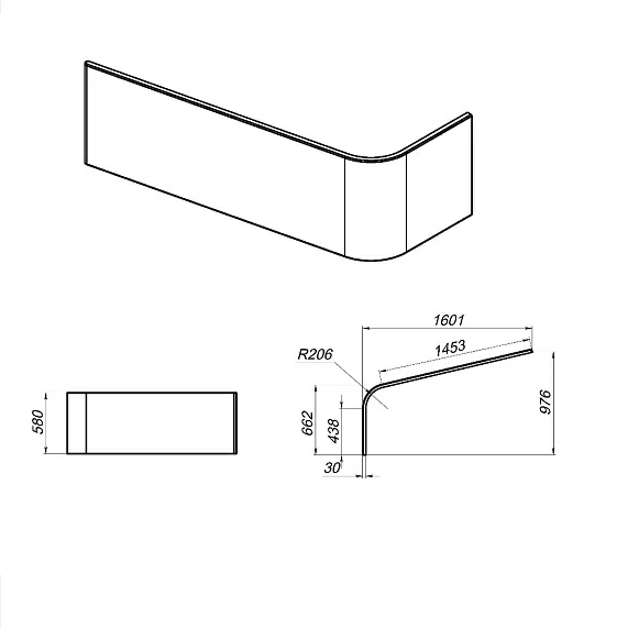 Панель для ванны фронтальная AM.PM Spirit 160 см, акриловая, цвет белый, экран
