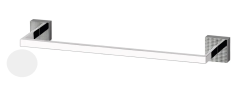 Полотенцедержатель Cezares PRIZMA, 45 см, одинарный, настенный, неповоротный, латунный, форма прямоугольная, для полотенец, в ванную/туалет/душевую кабину, цвет белый матовый