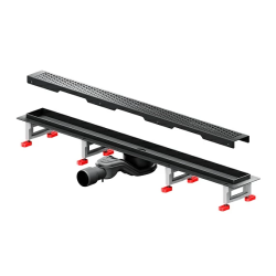 Душевой трап (лоток) AM.PM MasterFlow 800 мм комбинированный затвор с черной матовой решеткой, цвет черный матовый, выходная труба 40/50 мм, линейный