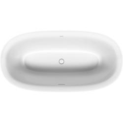 Ванна Duravit White Tulip 160х80 см отдельностоящая, акриловая, цвет: белый, с фронтальной панелью, рамой (без гидромассажа, сифона), овальная, с двумя наклонами для спины