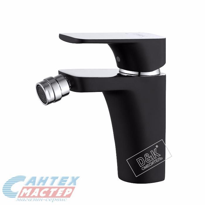 Смеситель для биде D&K Berlin Technishe однорычажный черный хром DA1432215