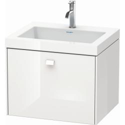 Тумба c раковиной Duravit Brioso, 60х48х50,2 см, подвесная, 1 выдвижной ящик, ДСП, цвет: белый глянец /Vero Air, мебельная, прямоугольная, цвет белый, фарфоровая, с площадкой под смеситель, без перелива