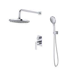 Душевая система встраиваемая IDDIS Ray цвет хром, комплект: смеситель, верхняя лейка с тропическим душем, ручная лейка с 3 режимами, душевой шланг 1,5 м скрытого монтажа